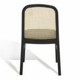 thumbnail image 3 of SAFAVIEH Couture Annmarie Contemporary Linen Solid Dining Chair, Black/Natural (Set of 2), 3 of 9