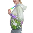 thumbnail image 2 of Fotbe Purple Butterfly On Wild Pattern Womens Long Sleeve Hoodie, Pullover Hooded Sweatshirt, Kangaroo Pocket Hoodie with Eye-catching Drawstrings-XX-Large, 2 of 7