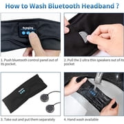 Bluetooth Sleep Mask, Wireless Sport Headband Headphones with Built-in Speakers for Side Sleepers