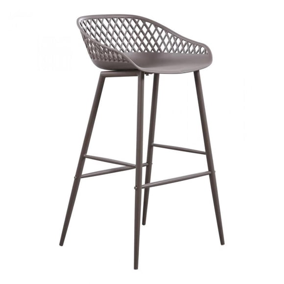 Moe's Home Collection Tabouret de Bar d'Extérieur Piazza - Ensemble de 2, Gris