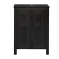 thumbnail image 6 of UEV 24" Black Bathroom Vanity with Sink Combo,Modern Vanity with Vessel Sink,Stylish Bathroom Vanity Cabinet,Grooved Doors & Metal Handles,Modern Bronze Round Bowl Tempered Glass Vessel Sink, 6 of 7