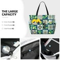 thumbnail image 5 of Yiaed Lemon and Leaves Print Large Capacity Beach Travel Bag - Waterproof Zipper Vacation Tote for Sandproof Storage, and Camping, 5 of 5