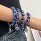 thumbnail image 3 of Evil eye bracelet niche retro adjustable braided blue lucky bracelet three-piece set Couple jewelry Valentine's Day gift, 3 of 5