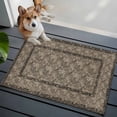 thumbnail image 3 of Grey Boho Entryway Rug 2'x3'&nbsp; Non Slip Front Door Mats, Vintage Ethnic Tribe Abstract Art Floral Entrance Rugs Indoor Outdoor Carpet, Washable Floor Mats Small Area Rug for Bedroom Kitchen, 3 of 8