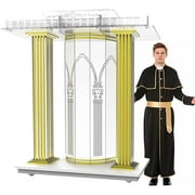 Clear Podium Stand - Acrylic Pulpits Large Lecterm for Churches, Professional Portable Presentation Podium Lectern Conference Plexiglass with Wide Reading Surface,Clear