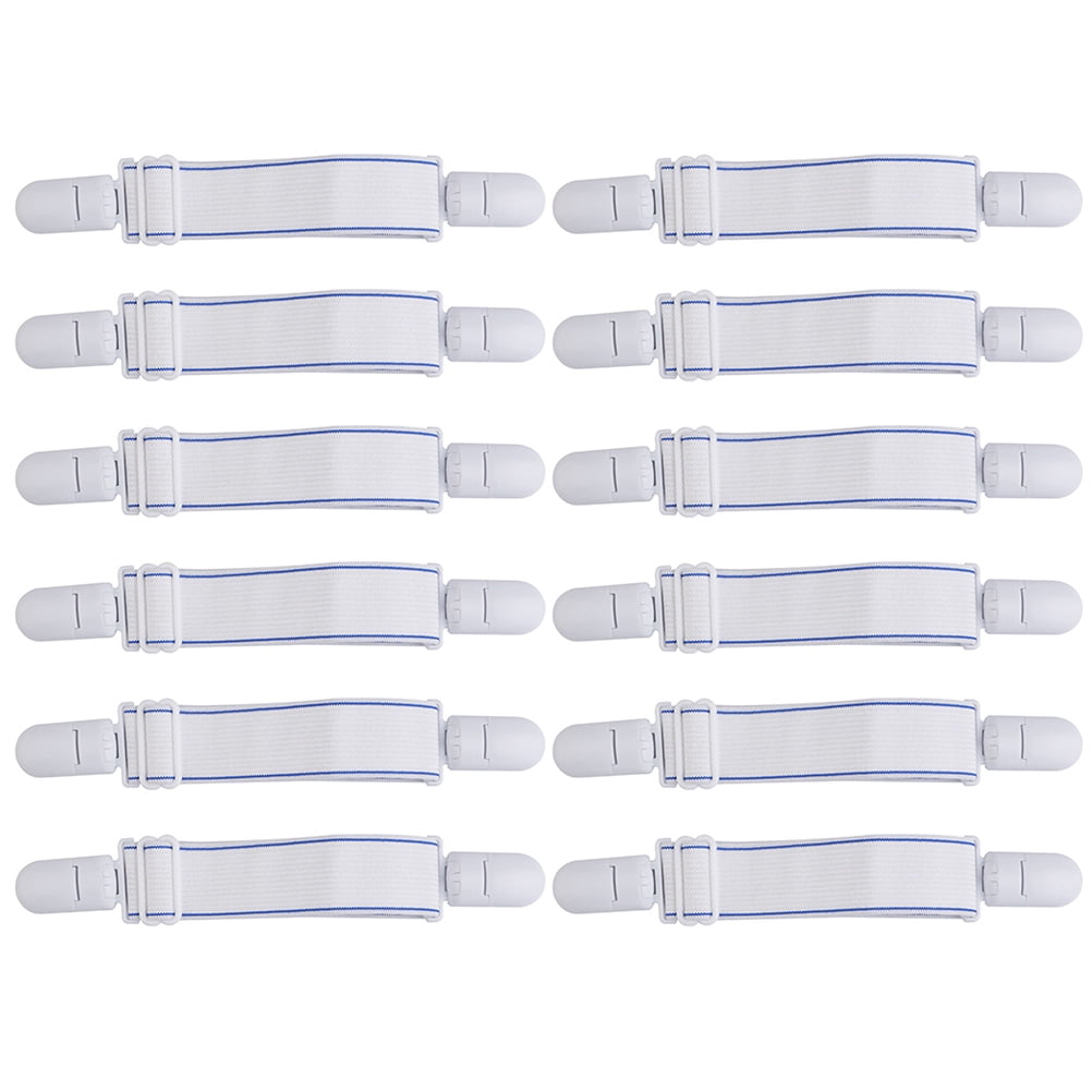 HOMEMAXS 12pcs Bed Sheet Straps Fitted Sheet Clips Straps Bed Sheet
