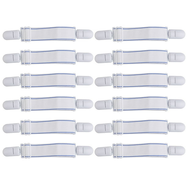 HOMEMAXS 12pcs Bed Sheet Straps Fitted Sheet Clips Straps Bed Sheet Fasteners Clips
