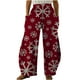 thumbnail image 1 of Pantalones sueltos casuales vintage con estampado navideño para mujer Pantalones de pierna ancha casuales Pantalones Fridja  hfkajh100359, 1 of 5