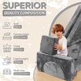 thumbnail image 5 of CONTOUR COMFORT Kids Couch Modern Soft Foam Low Back Storage Modular Couch with 14 Piece, Grey, 5 of 8