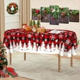 thumbnail image 6 of Oval Christmas Tablecloth 60x120 Inch, Winter Snowflake Christmas Plaid Tablecloth, Holiday Xmas Table Cover Decor, 6 of 6