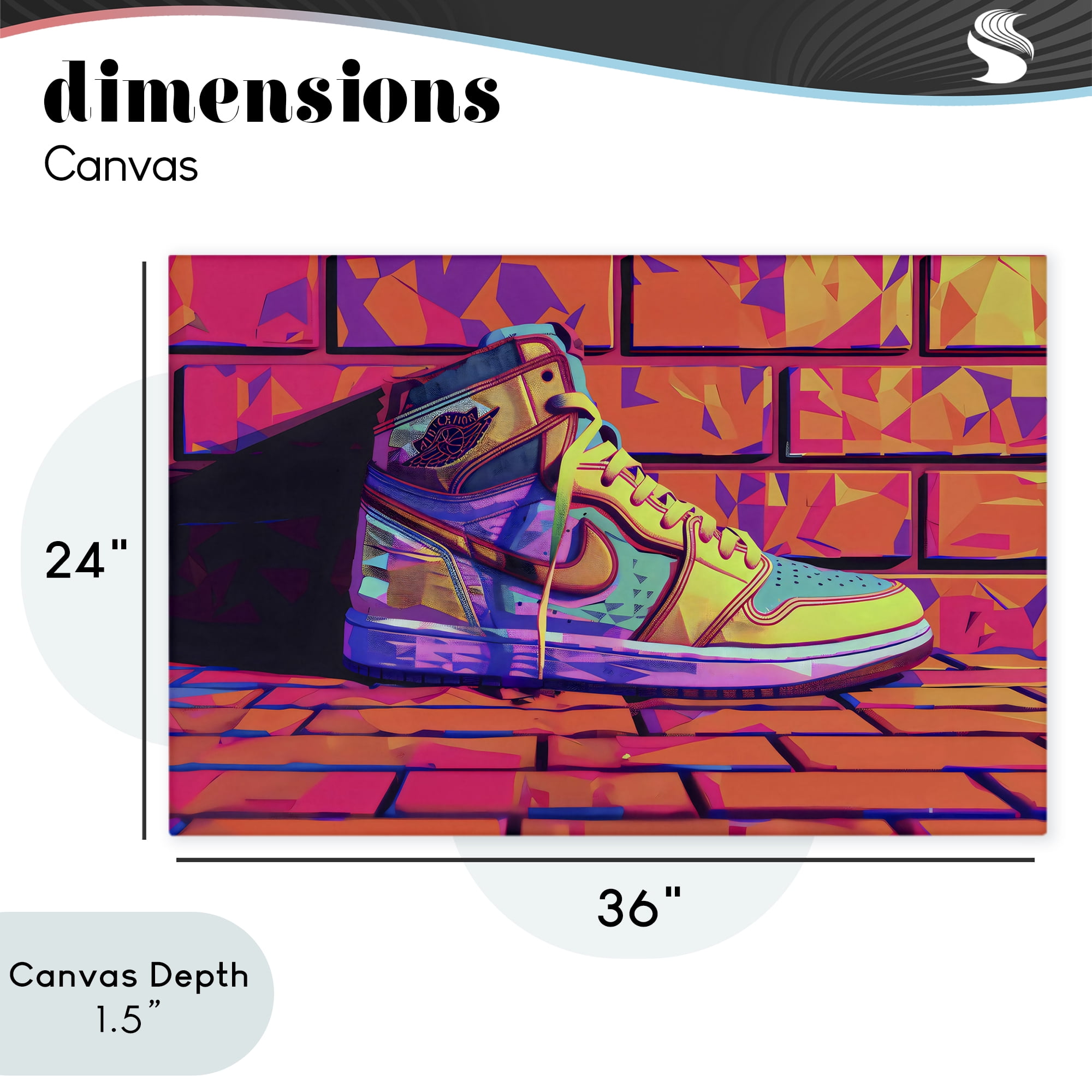 Stupell Industries Sneaker with Vibrant Geometric Hues Canvas Wall Art, design by Creative Studio