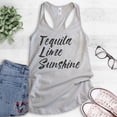 thumbnail image 2 of Tequila Lime Sunshine Tank Top, Ladies Racerback Tank Top, Tequila Tank Sunshine Beach Vacation Travel Tank, Silver Gray, X-Large, 2 of 3