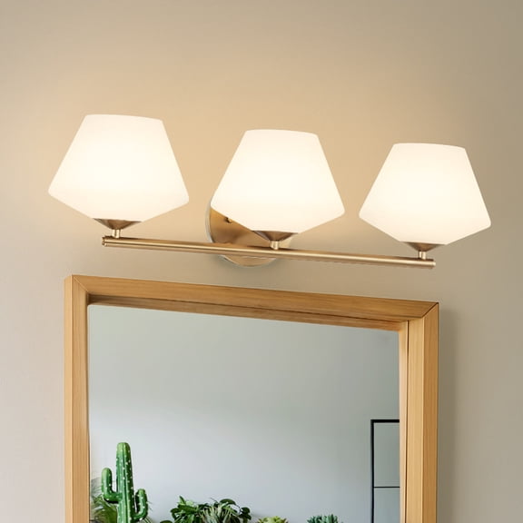 Hunter - Celestial Valley 3-light Alturas Gold,  Vanity Light, Dimmable, Modern Style, Vanity Shaped, for Bedrooms, Kitchens, Dining, Living Rooms - 48110