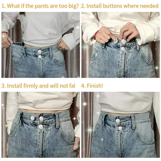 Jeans En Alliage À Boutons De Taille Fins, Petits Boutons