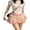 Pink, variant on Michellecmm Women's Summer Mini Skirts, High Waist Lace Patchwork Ruffle Skirts