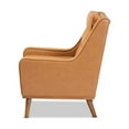 thumbnail image 3 of Baxton Studio Daley Modern and Contemporary Tan Faux Leather Upholstered and Walnut Brown Finished Wood Lounge Armchair, 3 of 5