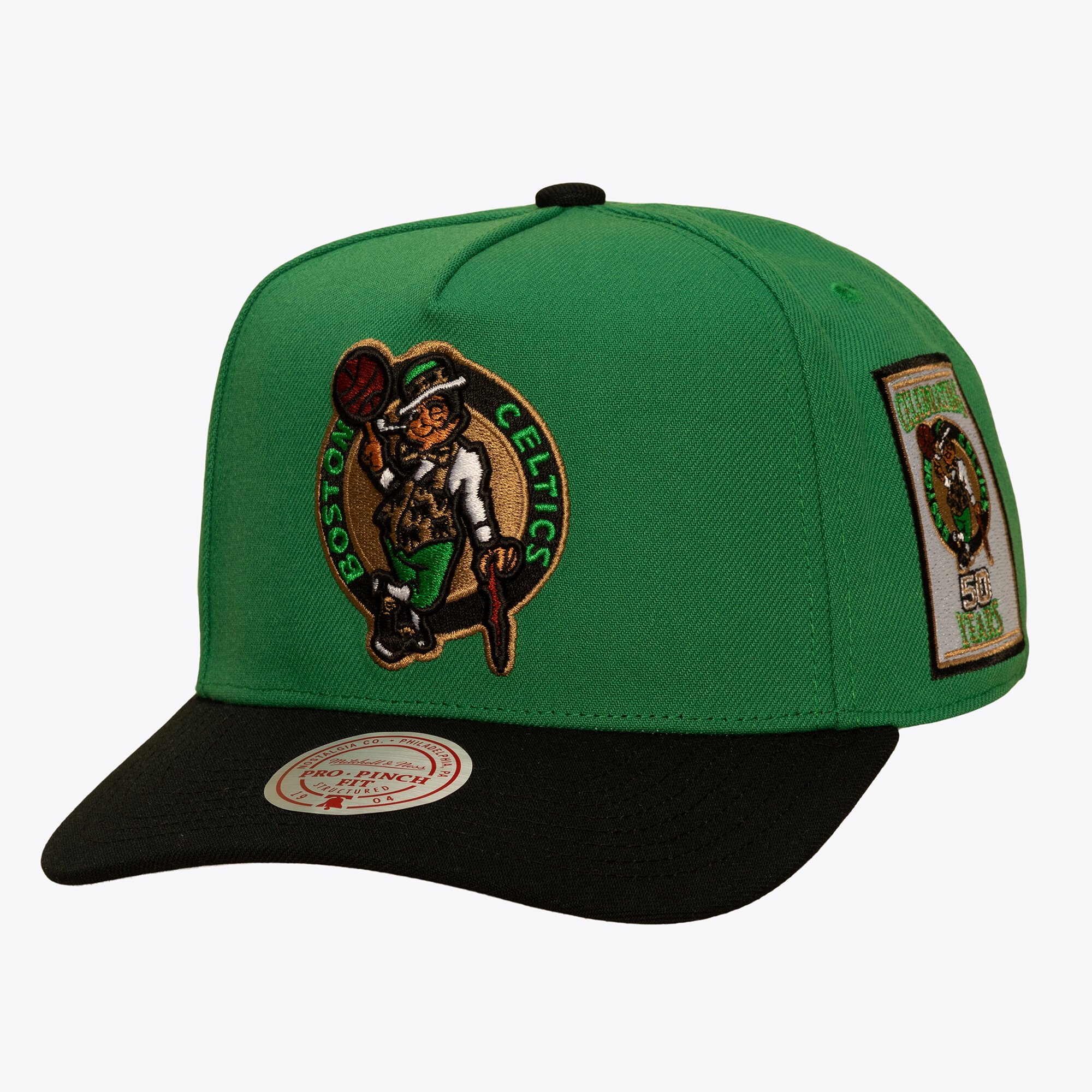 Men's Mitchell & Ness Kelly Green/Black Boston Celtics In the City Pro Pinch Snapback Hat