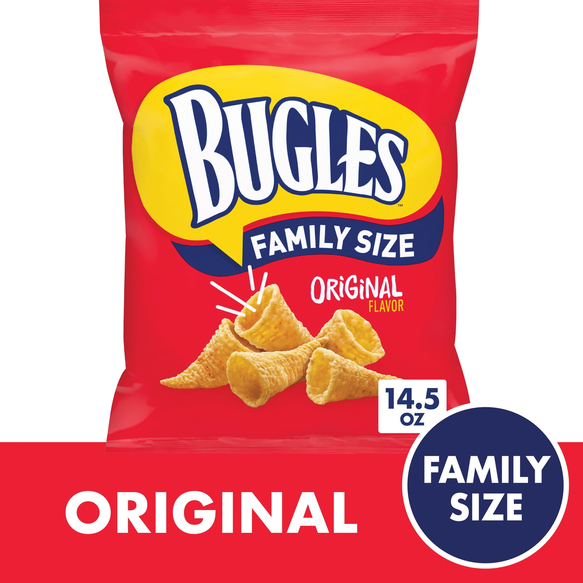 Bugles Original Crispy Corn Snacks, Family Size, Corn Chips, 14.5 oz