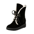 thumbnail image 2 of Tdoqot Snow Boots Women- Fashion Winter Fleece Lined Lace up Ankle Boots Black Size 9, 2 of 7