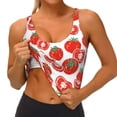 thumbnail image 4 of Naloa Hand Drawn Tomatoes Sports Bras for Women, High Support Bra with Removable Pads, Comfortable - Medium, 4 of 9