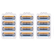 Gillette Sensor 3 Refill Blades, Unboxed Wholesale Pack, 8 Count (Pack of 3) + Eyebrow Ruler