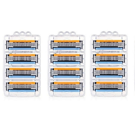 Gillette Sensor 3 Refill Blades, Unboxed Wholesale Pack, 8 Count (Pack of 3) + Eyebrow Ruler