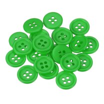 Uxcell 22 Pcs Green Resin Button, 3/5 Inch(15mm) Round 4 Holes Sewing Buttons, Small Size Flatback Button for DIY Craft Making Clothes Sewing Handmade Ornament