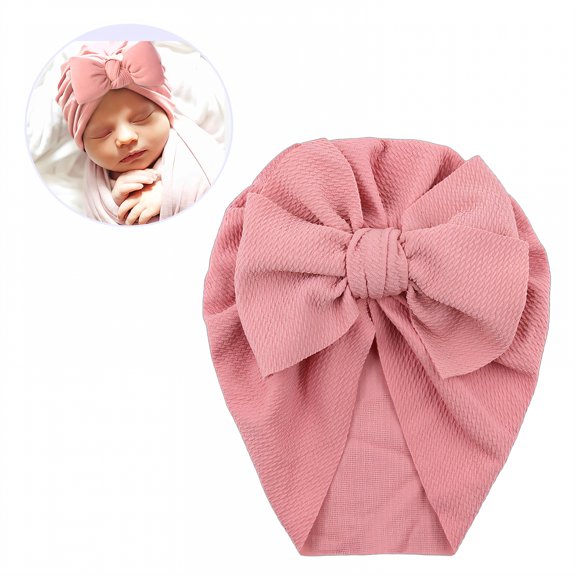 TELOLY Baby Hats,Secure Fit Newborn Hats,No-Slip Comfortable Design Baby Beanies 6-12 Months,Pink