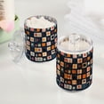 thumbnail image 2 of Yayeee 4 Pack Qtip Holder Bathroom Cotton Swab Canister with Lid Clear Dispenser Set, Blue Circle Mosaic, 2 of 6