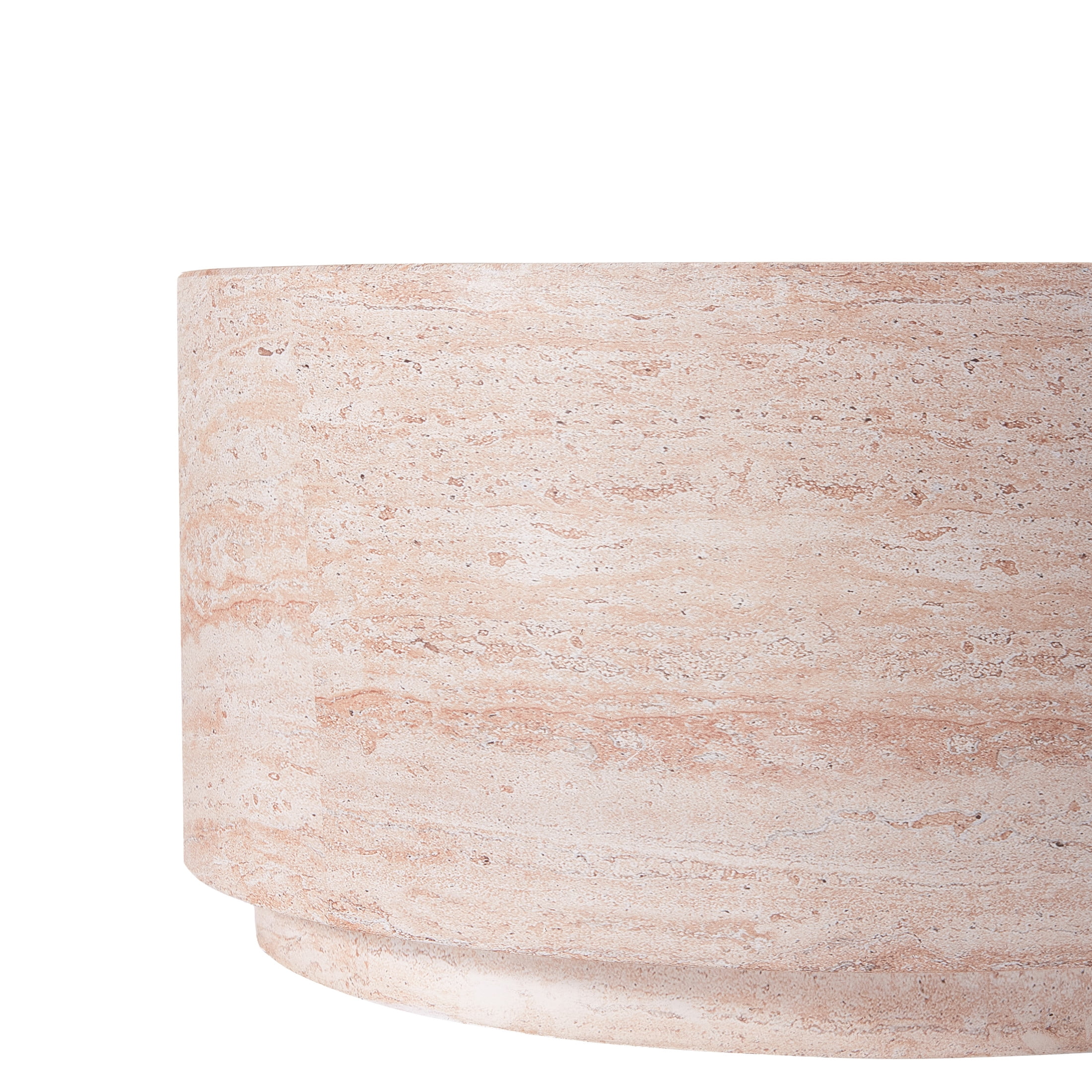 Christopher Knight Home 27.5" Round Coffee Table, MGO Travertine Indoor Outdoor Accent Table, Natural
