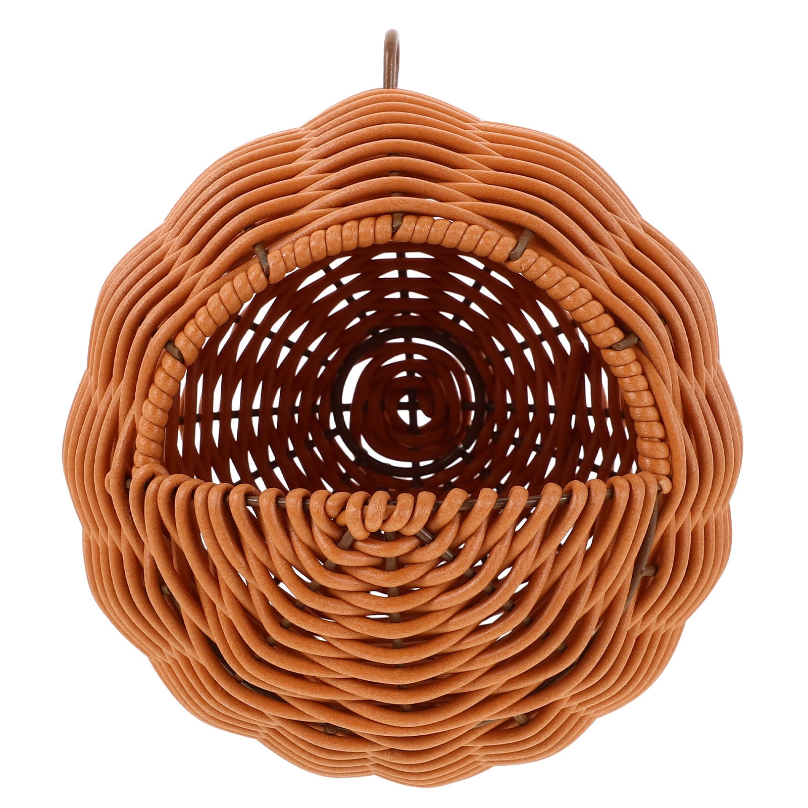Uonlytech Brown Plastic Woven Hanging Bird Nest for Parrot and Garden Decor