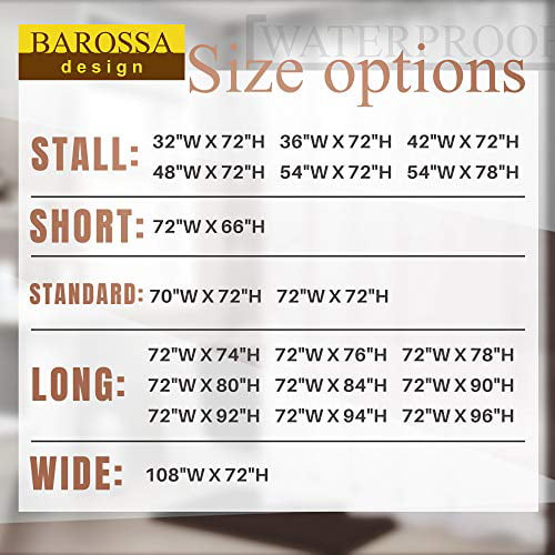 Barossa Design Waterproof Extra Wide Fabric Shower Curtain Liner 108" W x 72"... 