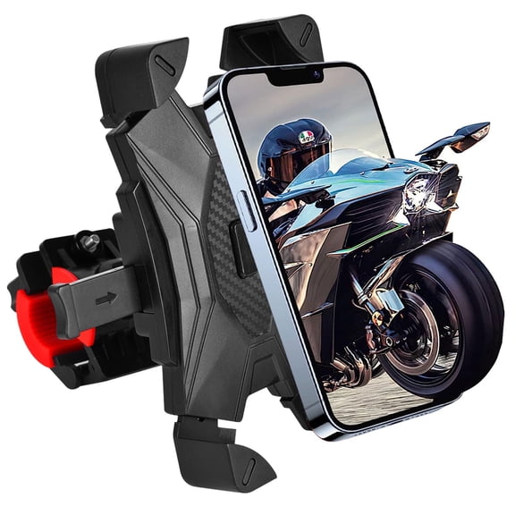 Motorcycle Phone Mount, Handlebar Cell Phone Holder Easy Install and Quick Release Bike Phone Holder for 7.2 inch Cell Phone