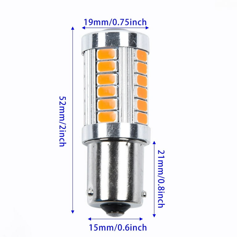 1pair Amber Car Position Parking City Lights T10 168 194 2825 W5W 19SMD LED  Bulb 