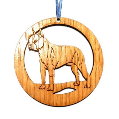Boston Terrier Dog Ornament - CAMIC designs DOG015N Laser-Etched Boston Terrier Dog Ornaments - Set of 6
