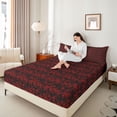 thumbnail image 4 of Feelyou Teen Tribal Dragon Twin Sheet Sets, Retro Western Damask Bedding, 3 Pieces, 4 of 7