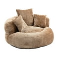 thumbnail image 3 of 42.5''W Chenille Bean Bag Chairs, Chenille Soft Lazy Sofa Chair, Bean Bag Chair For Adults & Kids To Gaming,Reading,And Watching TV,Living Room, Bedroom,Office Room(Coffee), 3 of 8