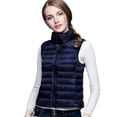 thumbnail image 1 of Women's Lightweight Down Vest Solid Color Short Jacket Outerwear Warm Winter Fashion Coat, 1 of 5