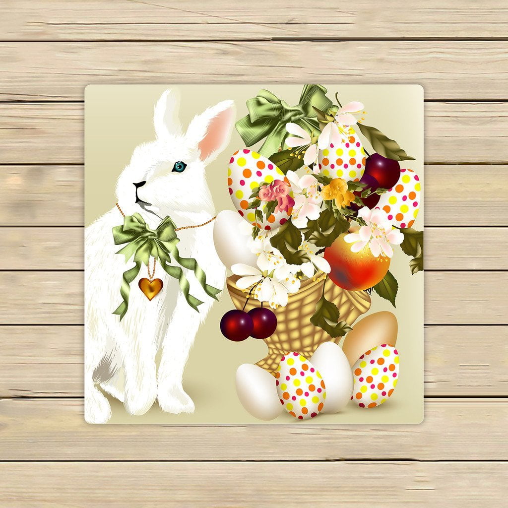 GCKG Happy Easter Rabbit and Eggs Hand Towel,Spa Towel,Beach Bath