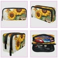thumbnail image 3 of MUOOUM Pencil Case, Vintage Letters Sunflowers Painting Large Capacity Pencil Pouch Stationery Pen Bag, 3 of 7