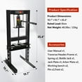 thumbnail image 6 of 6 Ton Hydraulic H-Frame Shop Press – Heavy Duty Floor Press with Adjustable Bed (55-240mm), Steel Plates – Perfect for Garage, Workshop, Bearing and Metal Repair, black, 6 of 6