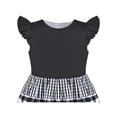 thumbnail image 6 of Sunny Fashion Girls Dress Black Gingham Plaid School Student Ruffle Cap Sleeve 5 Years, 6 of 7