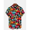 thumbnail image 2 of Camisas con estampado 3D de hongos para hombre, camisa hawaiana de moda, camisas casuales de playa de manga corta, blusa de un solo pecho para niños, ropa para hombre, 2 of 5
