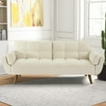 thumbnail image 5 of Mydepot Convertible Futon Sofa Bed, Adjustable Couch Sleeper Modern Fabric Recliner Reversible Loveseat Folding Daybed Guest Bed, Armrests, Beige, 5 of 7