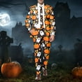 thumbnail image 2 of Men's Halloween Printed Suit Set Formal Jacket with Matching Trousers and Top for Party Outfit, 2 of 6