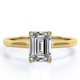 thumbnail image 1 of JeenMata Anillo Minimalista con Corte Esmeralda de 1 Quilate y Engaste en Garra para Mano Derecha, Chapado en Oro Amarillo de 18 K sobre Plata, 1 of 5
