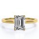 thumbnail image 1 of JeenMata Anillo Minimalista con Corte Esmeralda de 1 Quilate y Engaste en Garra para Mano Derecha, Chapado en Oro Amarillo de 18 K sobre Plata, 1 of 5