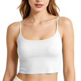 thumbnail image 7 of GZWYHT Women's Double Lined Basic Tank Top Adjustable Spaghetti Straps Sleeveless Camisole Shirts Yoga Crop Tops Going Out Cami Shirt White M, 7 of 7