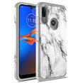 thumbnail image 1 of Moto E6 Plus Case, KAESAR Slim Hybrid Dual Layer Shockproof Hard Cover Graphic Fashion Cute Colorful Silicone Skin Cover Armor Case for Moto E6 Plus (White Marble), 1 of 5