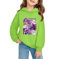 thumbnail image 2 of Moonsky Sudadera con capucha y cordón HUNTRX, estampado de grupo de chicas coreanas, jersey corto, suave y cómodo, top de manga larga para primavera y otoño. Verde fluorescente 130, 2 of 5